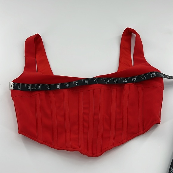 Bardot Mini Corset Bustier in Fire Red size 6 cropped bohemian - Picture 4 of 7